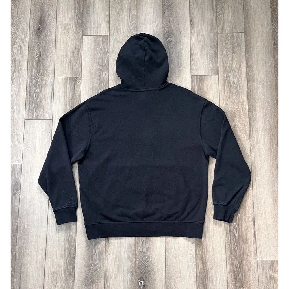 Jordan Mens Black Script Logo Pullover Hoodie Sweatshirt Sz Medium Jumpman Logo